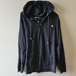 tentree Charcoal Hoodie with Button Detail